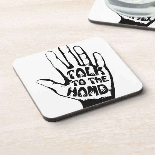 Sprechen Sie mit der Hand Getränkeuntersetzer (Linke Seite)