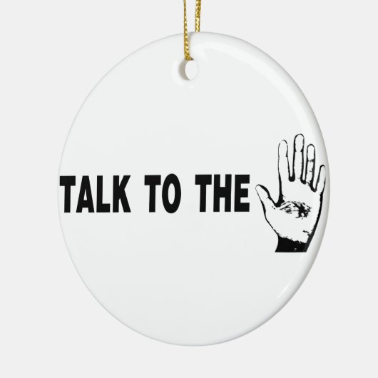 Sprechen Sie mit der Hand Keramik Ornament (Links)