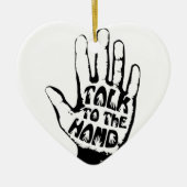 Sprechen Sie mit der Hand Keramikornament (Vorne)