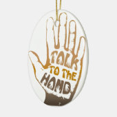 Sprechen Sie mit der Hand Keramikornament (Links)