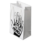 Sprechen Sie mit der Hand Kleine Geschenktüte (Rückseite Schrägansicht)