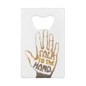 Sprechen Sie mit der Hand Kreditkartenflaschenöffner (Rückseite)