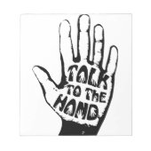 Sprechen Sie mit der Hand Notizblock (Vorderseite)