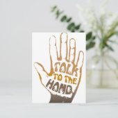 Sprechen Sie mit der Hand Postkarte (Stehend Vorderseite)