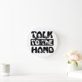 Sprechen Sie mit der Hand Runde Wanduhr (Zuhause)