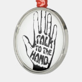 Sprechen Sie mit der Hand Silbernes Ornament (Links)