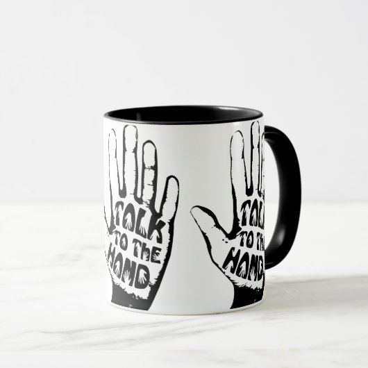 Sprechen Sie mit der Hand Tasse (VorderseiteRechts)