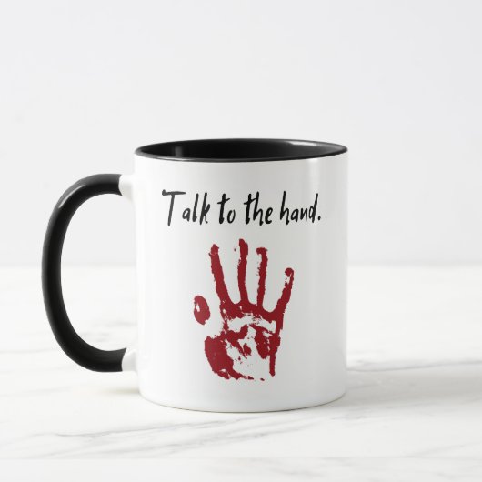 Sprechen Sie mit der Hand-Tasse Tasse (Links)