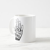 Sprechen Sie mit der Tasse des Handkaffees (Vorderseite Links)