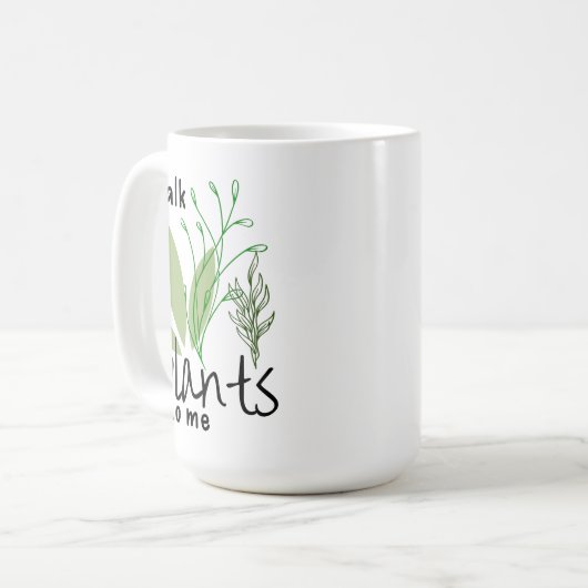Sprechen Sie mit mir Pflanze Kaffeetasse (Vorderseite Links)