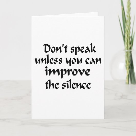 Sprechen Sie nicht, es sei denn Sie die Ruhe Karte (Vorderseite)