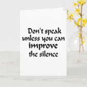 Sprechen Sie nicht, es sei denn Sie die Ruhe Karte (Gelbe Blume)