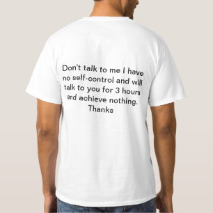 sprechen Sie nicht mit mir, den ich keine T-Shirt