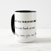 Sprechen Sie nicht mit mir Kaffee-Tasse Tasse (Vorderseite Links)