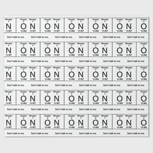 Sprechen Sie nicht mit mir Periodensystem Geschenkpapier (Flach)