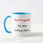 sprechen Sie nicht mit mir vor 11.am Tasse (Links)