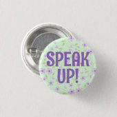 Sprechen Sie Niedliche Lila Blüte schwer zu hören Button (Vorne & Hinten)