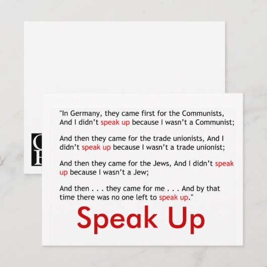 Sprechen Sie oben! Postkarte (Vorne/Hinten)