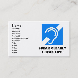 SPRECHEN SIE OFFENBAR, ICH LESEN VISITENKARTE