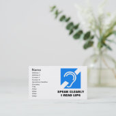 SPRECHEN SIE OFFENBAR, ICH LESEN VISITENKARTE (Stehend Vorderseite)