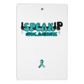 Sprechen Sie PCOS-Bewusstsein Aquamarine Multifunk Mini Klemmbrett (Rückseite)