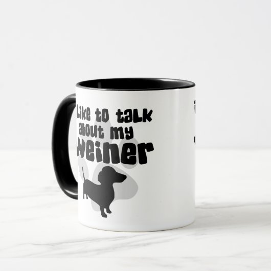 Sprechen Sie über meinen Weiner Tasse (Vorderseite Links)