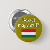 Sprechen Sie Ungarn? auf Ungarn. Flagge Button (Vorne & Hinten)