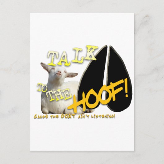 SPRECHEN SIE ZUM HUND! FUNNY GOAT SPRICHWORT POSTKARTE (Vorderseite)