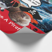 SPRECHEN VON PIRATKATZEN UND SCHIFFEN IM MEERESORM GESCHENKPAPIER (Ecke)