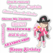 sprechen wie der Captain der Girl Pirate Aufkleber (Vorderseite)