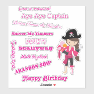 sprechen wie der Captain der Girl Pirate Aufkleber