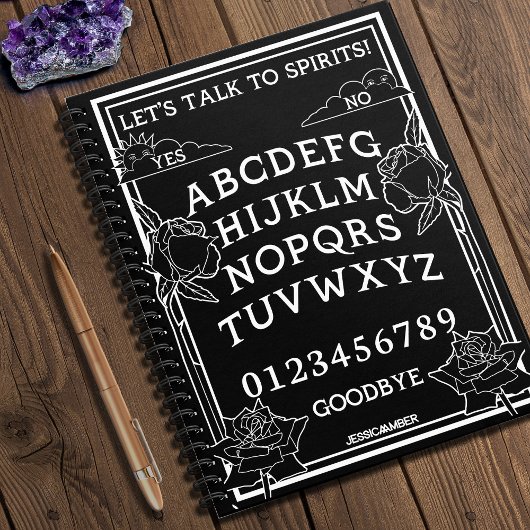 Sprechen wir mit Spirits Black Gothic Floral Notizblock