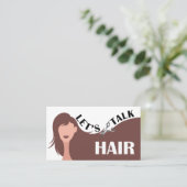 Sprechen wir über den QR-Code des Friseur-Brünette Visitenkarte (Stehend Vorderseite)