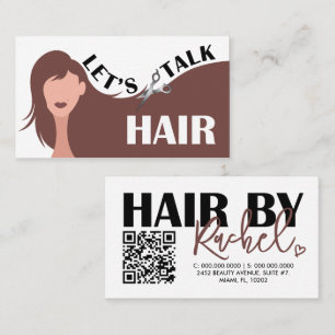 Sprechen wir über den QR-Code des Friseur-Brünette Visitenkarte