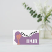 Sprechen wir über den QR-Code des Friseur-Lila Fri Visitenkarte (Stehend Vorderseite)