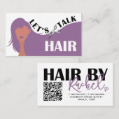Sprechen wir über den QR-Code des Friseur-Lila Fri Visitenkarte (Vorne/Hinten)
