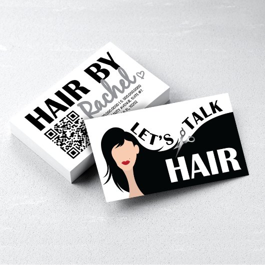 Sprechen wir über den QR-Code des Haar-Schwarzen-M Visitenkarte