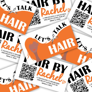 Sprechen wir über den QR-Code für Haar-Orangen-Mod Visitenkarte