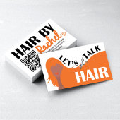 Sprechen wir über den QR-Code für Haar-Orangen-Mod Visitenkarte