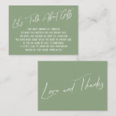 Sprechen wir über Geschenke, die Handschrift Seite Begleitkarte (Vorne/Hinten)