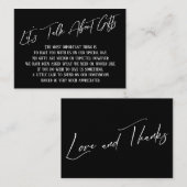 Sprechen wir über Geschenke, die Schwarz und Weiß Begleitkarte (Vorne/Hinten)