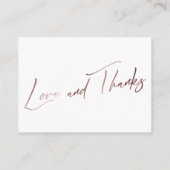 Sprechen wir über Geschenke Rose Gold Handwriting Begleitkarte (Rückseite)