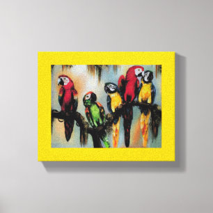 Sprechende Papageien ~ Spanncanvas 1,9 cm dick Leinwanddruck
