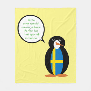 Sprechende Schwedische Flagge Ms. Penguin Personal Fleecedecke
