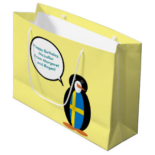 Sprechende Schwedische Flagge Personalisierte Ms.  Große Geschenktüte