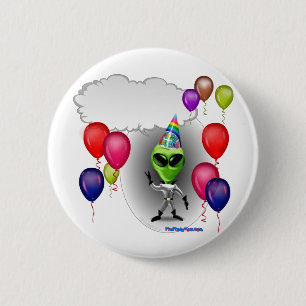 Sprechengeburtstags-Party-alien Button