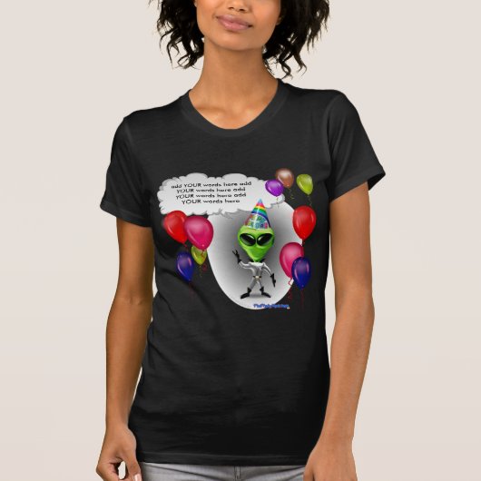 Sprechengeburtstags-Party-alien T-Shirt (Vorderseite)