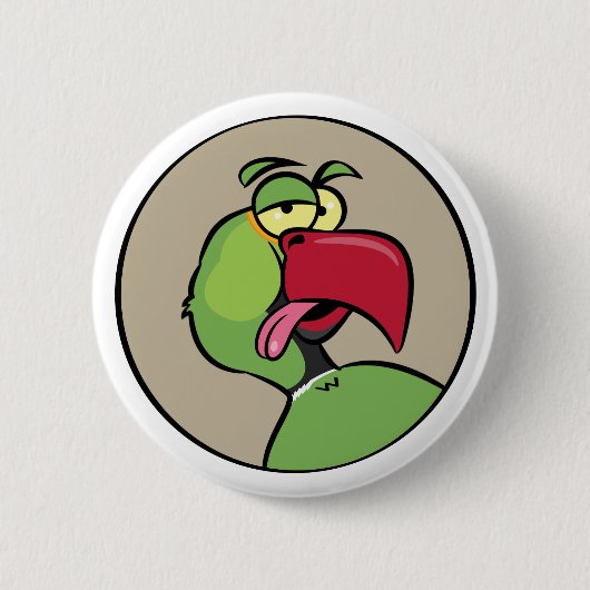 Sprecheninder Ringneck Papagei Button (Vorderseite)