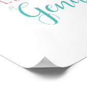 Sprecher oder Mädchen Gender Reveal Willkommenszei Poster (Ecke)