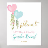 Sprecher oder Mädchen Gender Reveal Willkommenszei Poster (Vorne)
